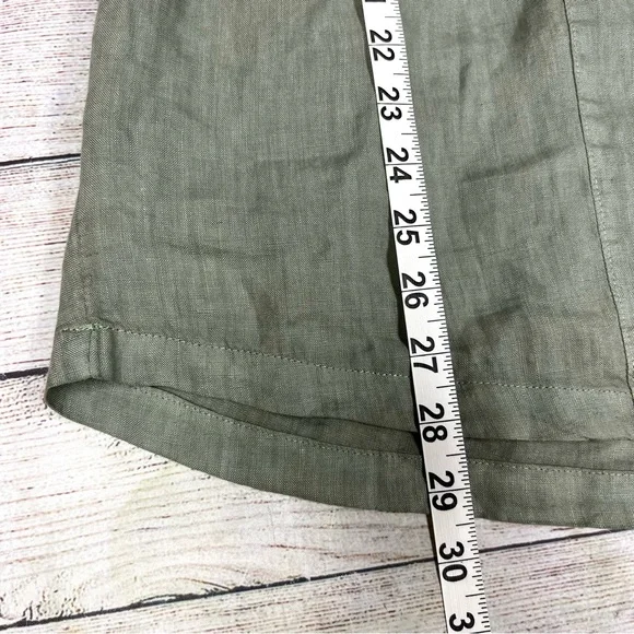 Sigrid Olsen Green Short Sleeve V-Neck Tunic Blouse Linen Lagenlook Size S - Picture 12 of 12